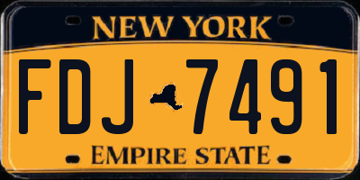 NY license plate FDJ7491