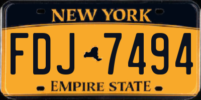 NY license plate FDJ7494