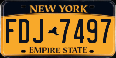 NY license plate FDJ7497