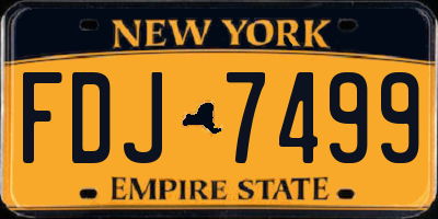 NY license plate FDJ7499