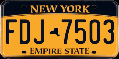 NY license plate FDJ7503