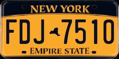 NY license plate FDJ7510