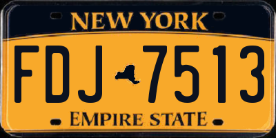 NY license plate FDJ7513