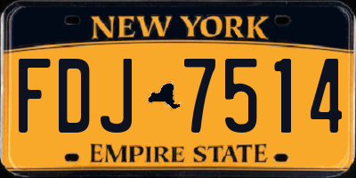 NY license plate FDJ7514