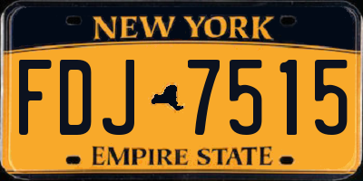 NY license plate FDJ7515