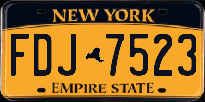 NY license plate FDJ7523
