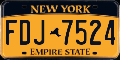 NY license plate FDJ7524