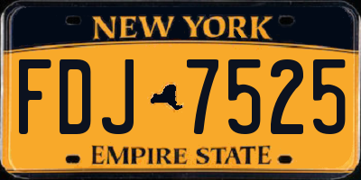 NY license plate FDJ7525