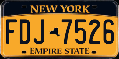 NY license plate FDJ7526