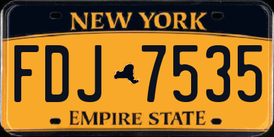 NY license plate FDJ7535