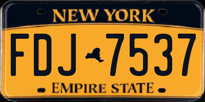 NY license plate FDJ7537