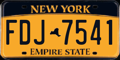 NY license plate FDJ7541