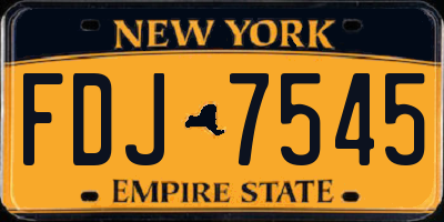 NY license plate FDJ7545