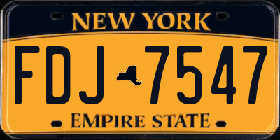 NY license plate FDJ7547