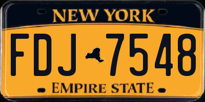 NY license plate FDJ7548