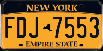 NY license plate FDJ7553