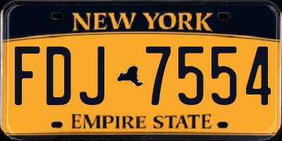 NY license plate FDJ7554