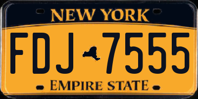 NY license plate FDJ7555