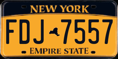 NY license plate FDJ7557