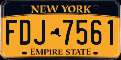 NY license plate FDJ7561