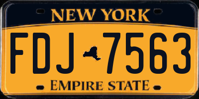 NY license plate FDJ7563
