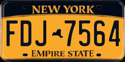 NY license plate FDJ7564