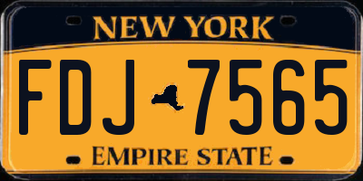 NY license plate FDJ7565