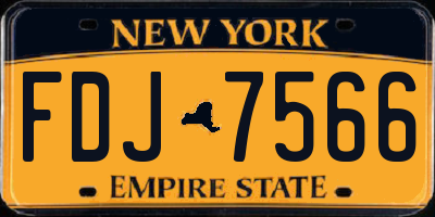 NY license plate FDJ7566