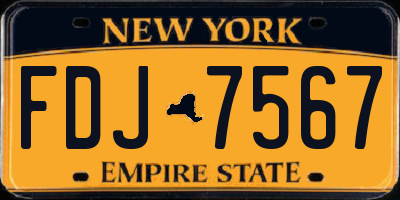 NY license plate FDJ7567