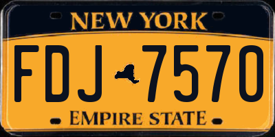NY license plate FDJ7570