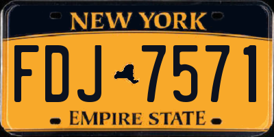 NY license plate FDJ7571