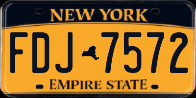 NY license plate FDJ7572
