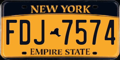 NY license plate FDJ7574