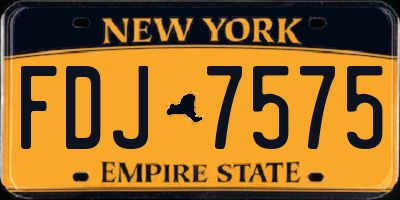 NY license plate FDJ7575