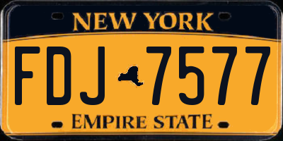NY license plate FDJ7577