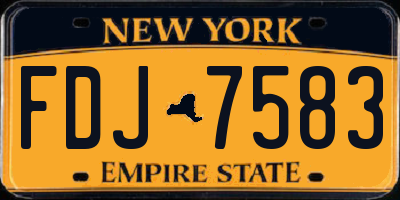 NY license plate FDJ7583