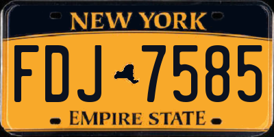 NY license plate FDJ7585