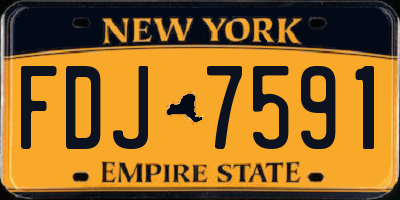 NY license plate FDJ7591