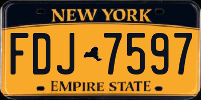NY license plate FDJ7597