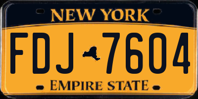 NY license plate FDJ7604