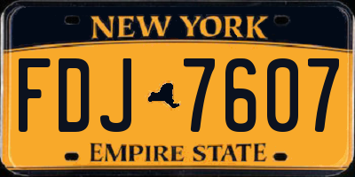 NY license plate FDJ7607