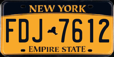 NY license plate FDJ7612