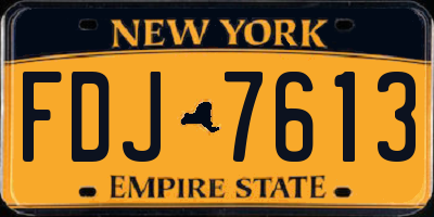 NY license plate FDJ7613