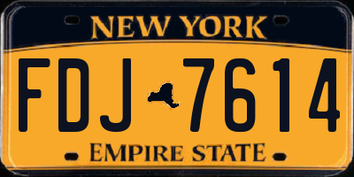 NY license plate FDJ7614