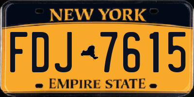 NY license plate FDJ7615