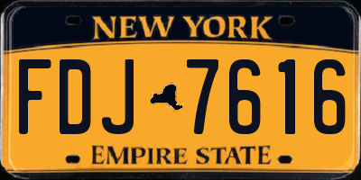 NY license plate FDJ7616
