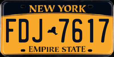 NY license plate FDJ7617