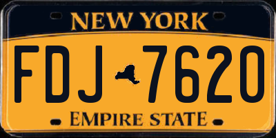 NY license plate FDJ7620