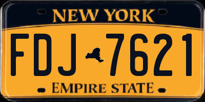 NY license plate FDJ7621