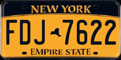 NY license plate FDJ7622